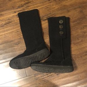 UGG Cardy Boots Knit Black Size 8 EUC